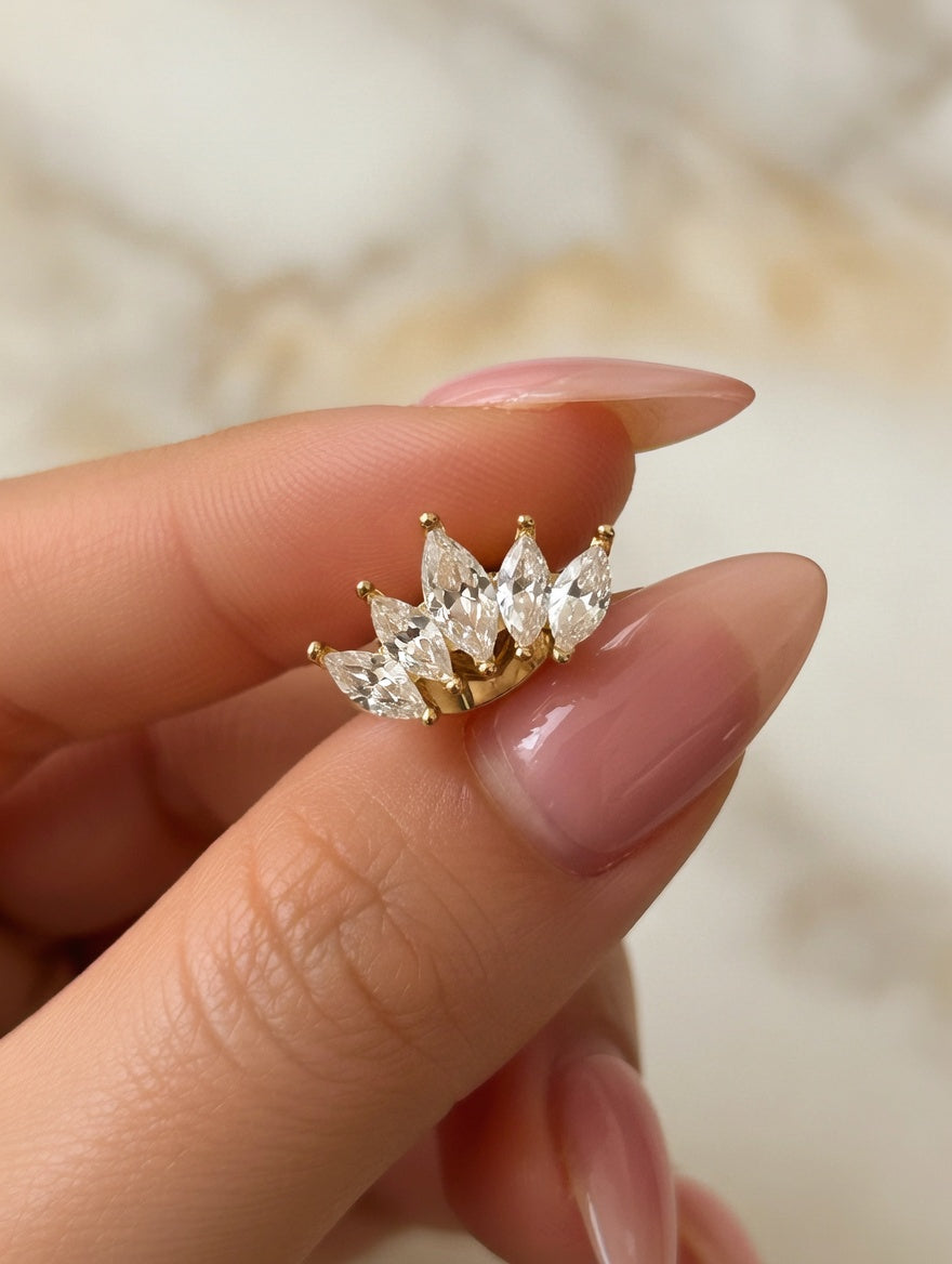 Boucle d'oreille Saphira Doré